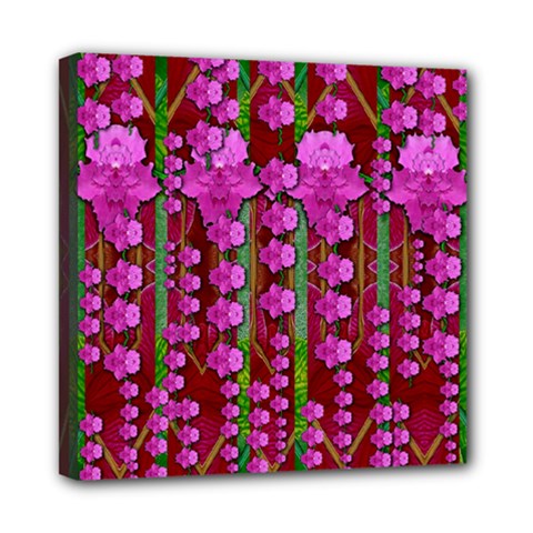 Jungle Flowers In The Orchid Jungle Ornate Mini Canvas 8  X 8  (stretched)