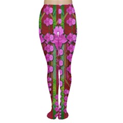 Jungle Flowers In The Orchid Jungle Ornate Tights by pepitasart