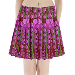 Jungle Flowers In The Orchid Jungle Ornate Pleated Mini Skirt