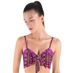 Jungle Flowers In The Orchid Jungle Ornate Woven Tie Front Bralet