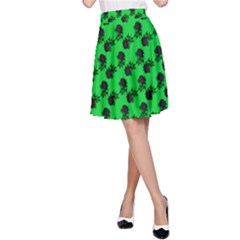 Black Rose Green A-line Skirt