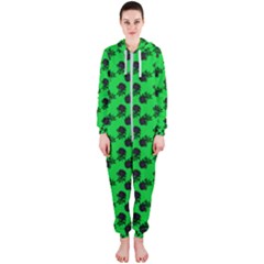 Black Rose Green Hooded Jumpsuit (ladies) 