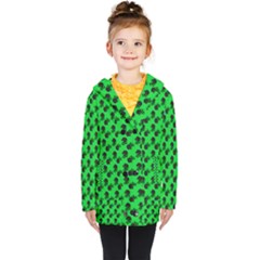 Black Rose Green Kids  Double Breasted Button Coat