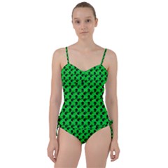 Black Rose Green Sweetheart Tankini Set