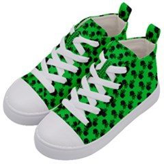 Black Rose Green Kids  Mid-top Canvas Sneakers