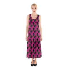 Black Rose Pink Sleeveless Maxi Dress