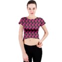 Black Rose Pink Crew Neck Crop Top View1