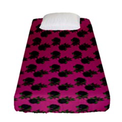 Black Rose Pink Fitted Sheet (single Size)