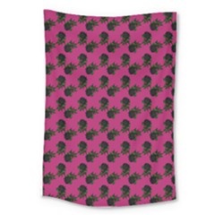 Black Rose Pink Large Tapestry