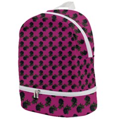 Black Rose Pink Zip Bottom Backpack