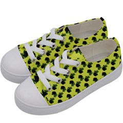 Black Rose Yellow Kids  Low Top Canvas Sneakers by snowwhitegirl