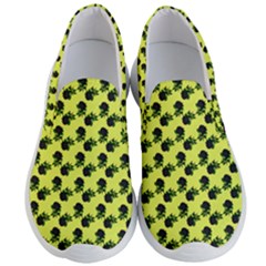 Black Rose Yellow Men s Lightweight Slip Ons by snowwhitegirl