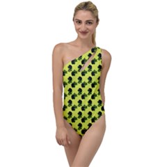 Black Rose Yellow To One Side Swimsuit by snowwhitegirl