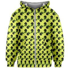 Black Rose Yellow Kids  Zipper Hoodie Without Drawstring