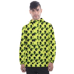 Black Rose Yellow Men s Front Pocket Pullover Windbreaker