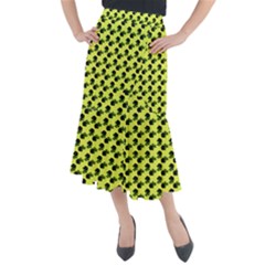 Black Rose Yellow Midi Mermaid Skirt