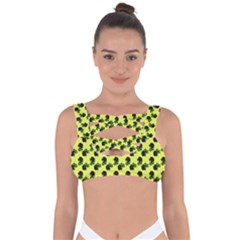 Black Rose Yellow Bandaged Up Bikini Top