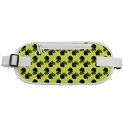 Black Rose Yellow Rounded Waist Pouch