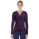 Black Rose Mauve V-Neck Long Sleeve Top View1