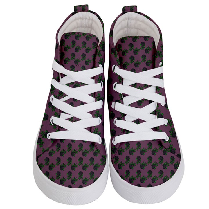 Black Rose Mauve Kids  Hi-Top Skate Sneakers