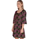 Black Rose Mauve Velour Kimono Dress View2