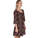 Black Rose Mauve Velour Kimono Dress View3