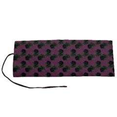 Black Rose Mauve Roll Up Canvas Pencil Holder (s)