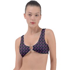 Black Rose Mauve Ring Detail Bikini Top