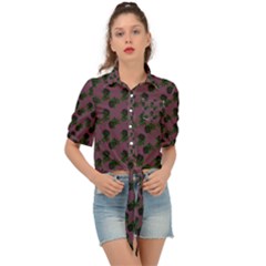 Black Rose Mauve Tie Front Shirt 