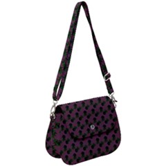 Black Rose Mauve Saddle Handbag