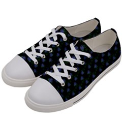 Vintage Blue Roses Black Women s Low Top Canvas Sneakers by snowwhitegirl