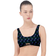 Vintage Blue Roses Black The Little Details Bikini Top