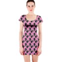 Black Rose Light Pink Short Sleeve Bodycon Dress View1