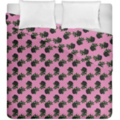 Black Rose Light Pink Duvet Cover Double Side (King Size)