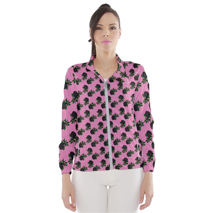 Black Rose Light Pink Women s Windbreaker