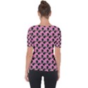 Black Rose Light Pink Shoulder Cut Out Short Sleeve Top View2