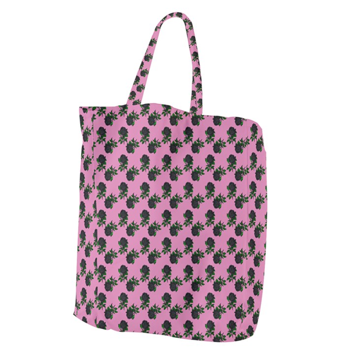 Black Rose Light Pink Giant Grocery Tote