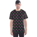 Carnation Pink Black Men s Sports Mesh Tee View1