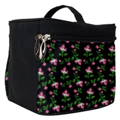 Carnation Pink Black Make Up Travel Bag (small) by snowwhitegirl