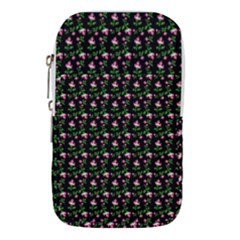 Carnation Pink Black Waist Pouch (large)