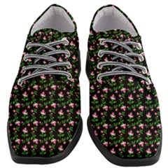 Carnation Pink Black Women Heeled Oxford Shoes