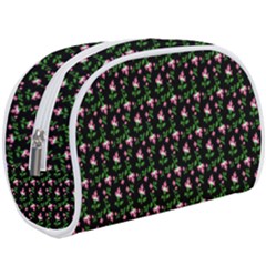 Carnation Pink Black Makeup Case (large)