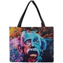 Albert Einstein Retro wall graffiti blue pink orange modern urban art grunge Mini Tote Bag View1