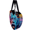 Albert Einstein Retro wall graffiti blue pink orange modern urban art grunge Giant Heart Shaped Tote View3