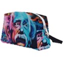 Albert Einstein Retro wall graffiti blue pink orange modern urban art grunge Wristlet Pouch Bag (Large) View2