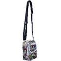 Frida Kahlo brick wall graffiti urban art with grunge eye and frog  Shoulder Strap Belt Bag View1