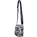 Frida Kahlo brick wall graffiti urban art with grunge eye and frog  Shoulder Strap Belt Bag View2