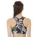 Frida Kahlo brick wall graffiti urban art with grunge eye and frog  Sports Bra with Border View2