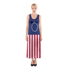 Betsy Ross flag USA America United States 1777 Thirteen Colonies vertical Sleeveless Maxi Dress