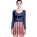 Betsy Ross flag USA America United States 1777 Thirteen Colonies vertical Long Sleeve Bodycon Dress View1